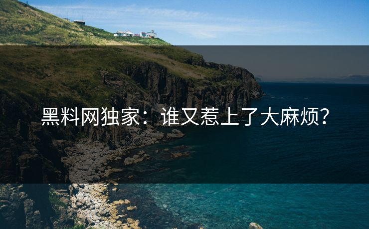 黑料网独家：谁又惹上了大麻烦？