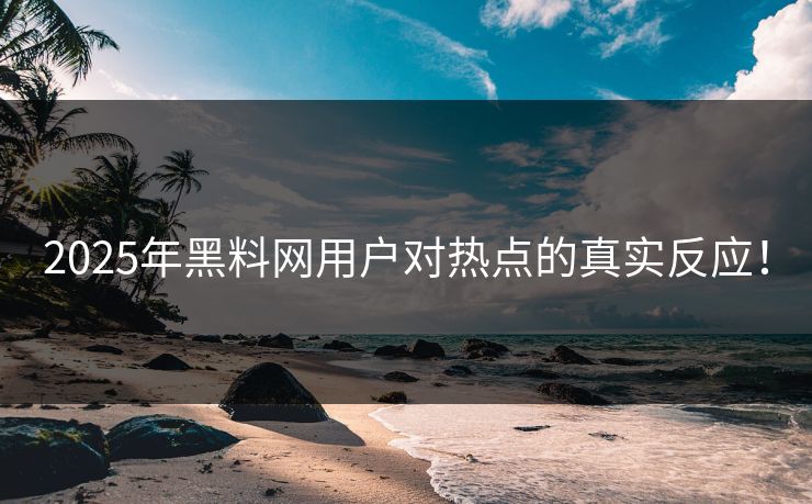 2025年黑料网用户对热点的真实反应！