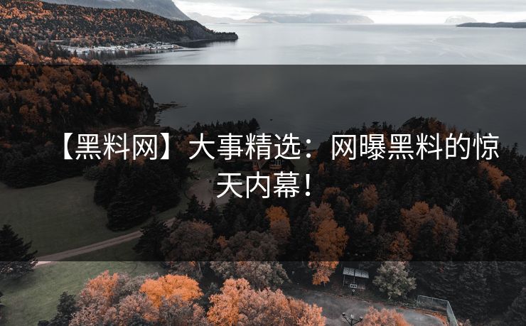 【黑料网】大事精选：网曝黑料的惊天内幕！