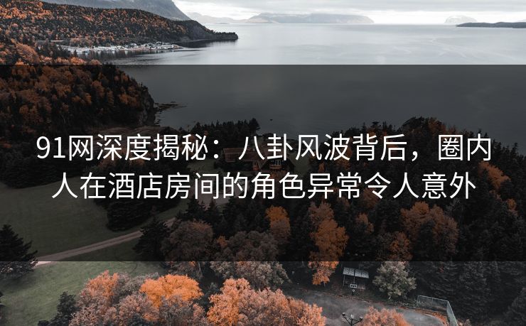 91网深度揭秘：八卦风波背后，圈内人在酒店房间的角色异常令人意外