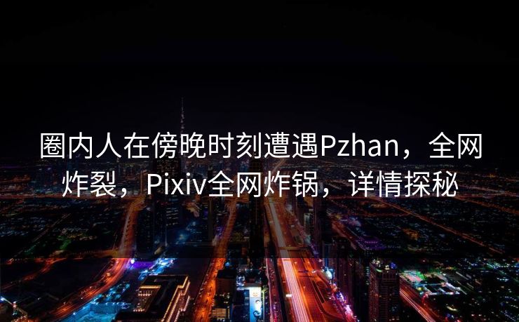 圈内人在傍晚时刻遭遇Pzhan，全网炸裂，Pixiv全网炸锅，详情探秘