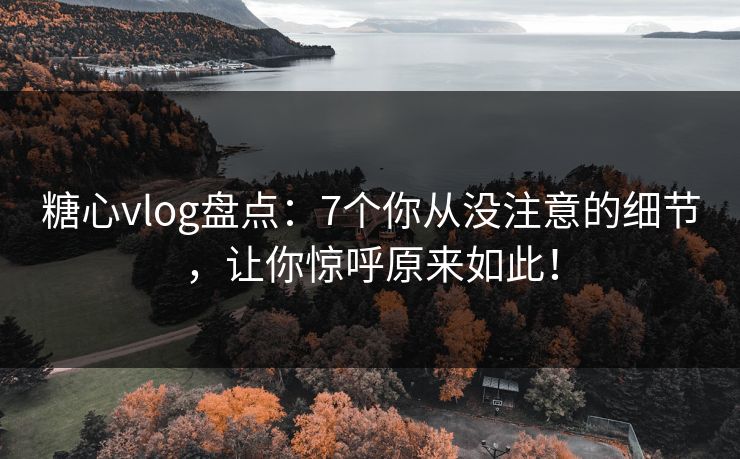 糖心vlog盘点：7个你从没注意的细节，让你惊呼原来如此！