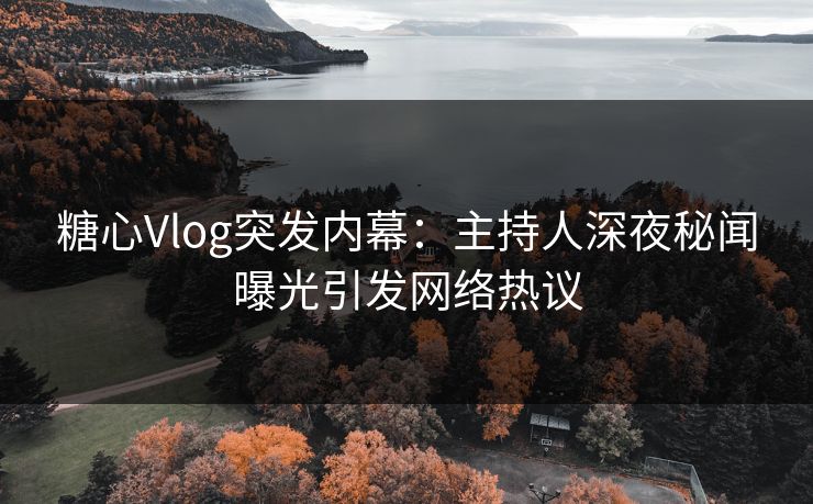 糖心Vlog突发内幕：主持人深夜秘闻曝光引发网络热议